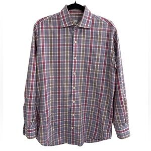 Peter Millar Men’s Multicolor Plaid Long Sleeve Button-down Cotton Shirt